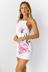Seaside Florals Mini Dress White