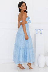 Twilight Night Strapless Maxi Dress Blue