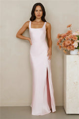 The Evelina Satin Maxi Dress Pink