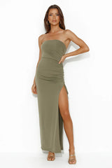 Tropic Date Maxi Dress Khaki